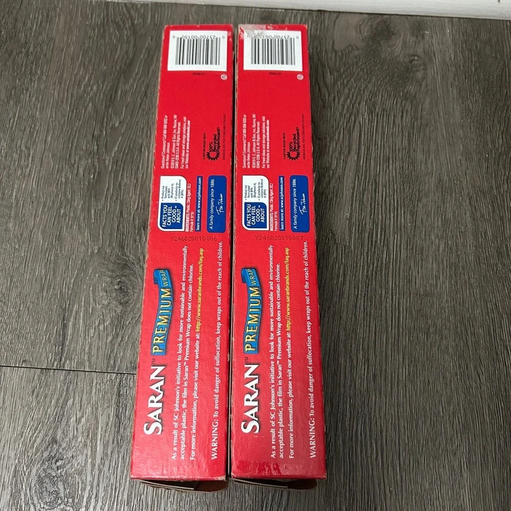 Saran Premium Wrap 100 SQ FT Red‎ Heavy Duty Durable Plastic Film 2 Pack